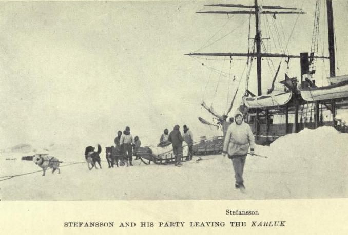 Stefansson walking away from the doomed <em>Karluk.</em>