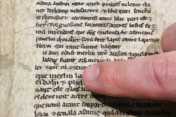There's Merlin's name in the text recently discovered by librarian Michael Robinson. 
