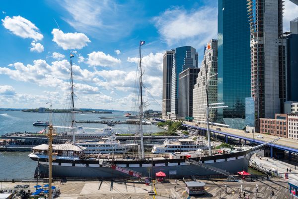 1885 tall ship Wavertree at South Street Seaport Museum.