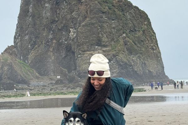 Me and Myla exploring Cannon Beach, OR. 