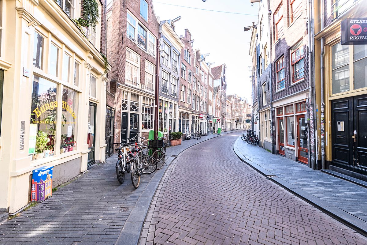 A deserted street in Amsterdam after the Dutch government's stay-at-home order on March 31.