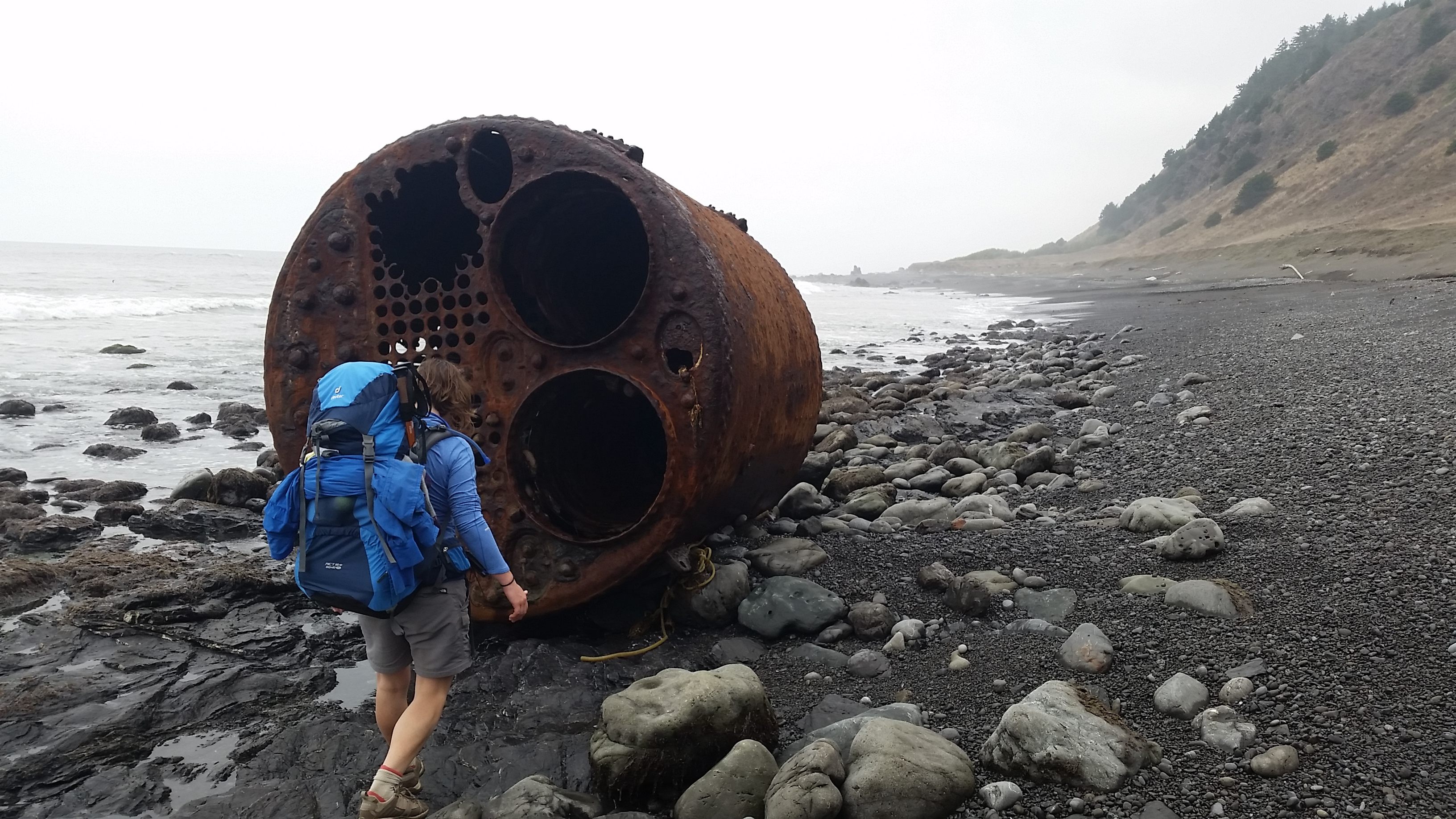 "A huge, strange rusted cylinder," found by reader David Harztell in Northern California.