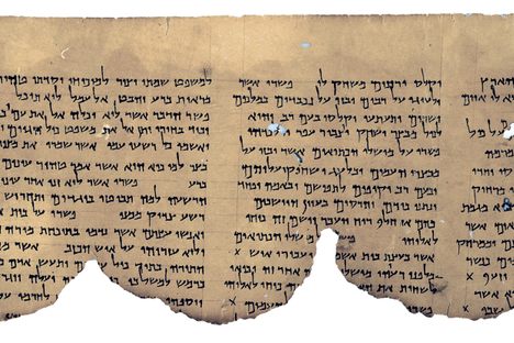 A larger Hebrew scroll found in the cache in the West Bank caves.