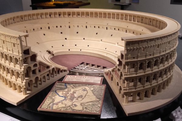 Model of the Colosseum in Rome.