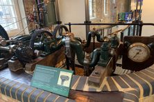 Small steam pumping engines on display at the museum. 