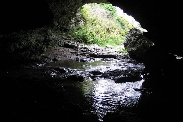 The original entrance of the Lummelunda Caves.