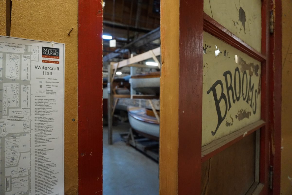 The storage room started as an actual broom closet, became a tiny office, and is now a modest portal to a bounty of boats.