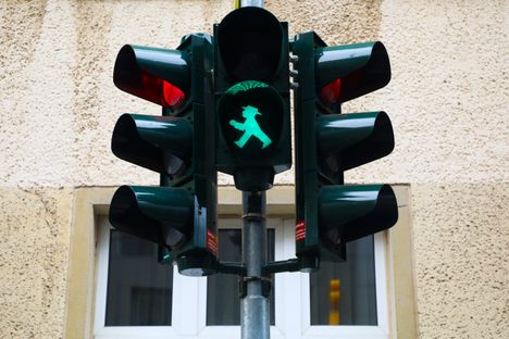 The original Ampelmännchen became so popular   in East Germany by the 1980s that an animated version of the "little street crossing man" was used to teach children traffic safety.