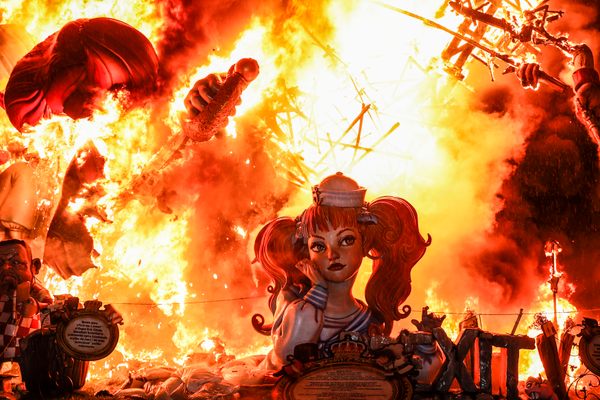 Effigies that don’t win the vote are burned, like this one from 2022’s festival.