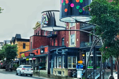Giant Lampshades on Cartier Avenue.