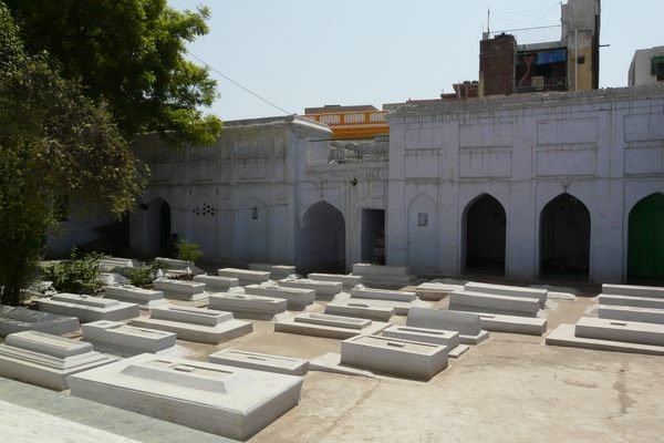 The white tombs of Hijron ka Khanqah.