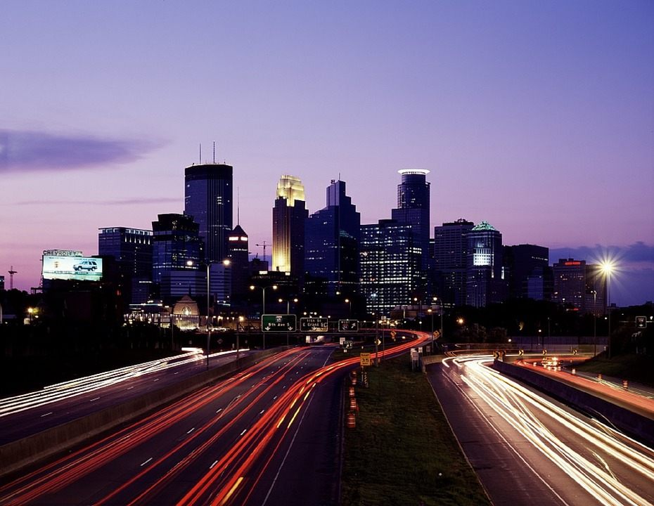 Minneapolis, early in the morning.
