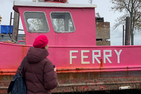 My mum should be a model for the Hamble-Warsash pink ferry