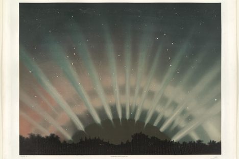 Trouvelot's 1870s lithograph of the northern lights attracted the interest of astronomers—and led to a job offer at the Harvard College Observatory.