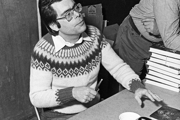 Stephen King at a book signing, c 1976.