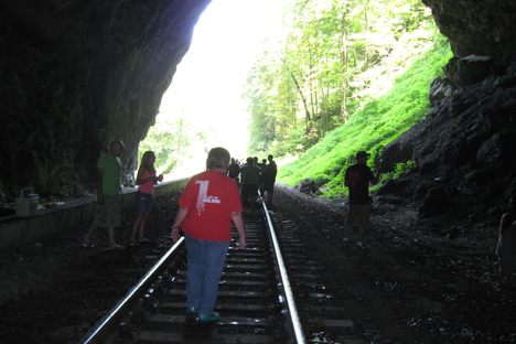 Inside Natural Tunnel, Railroad Day, July 2015.