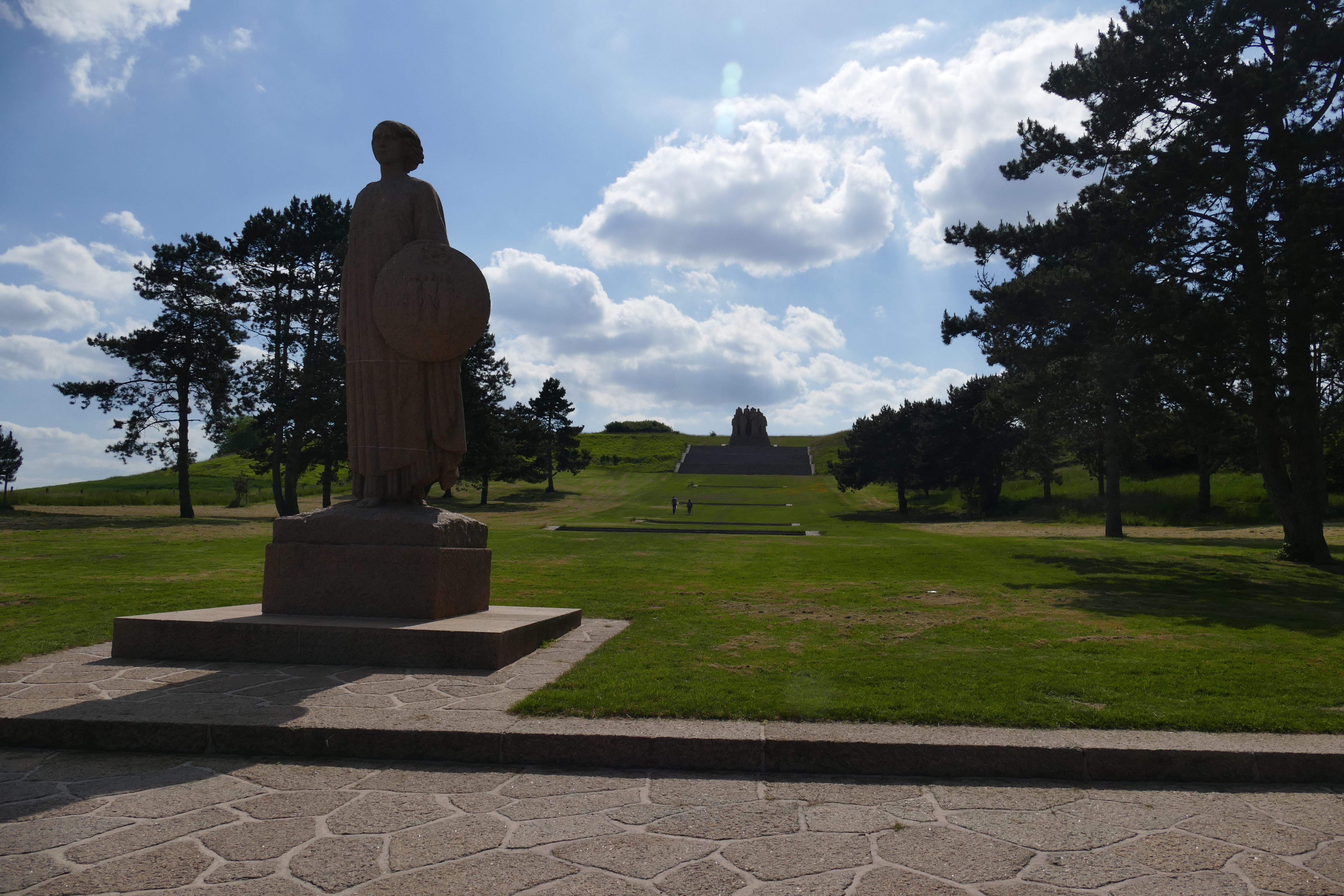 Facing <em>Les Fantômes</em> from the far end of the memorial.