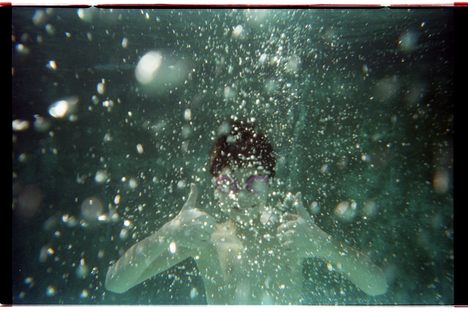 Underwater shot with incredible bubbles.