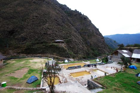 A view of the bathing pools.