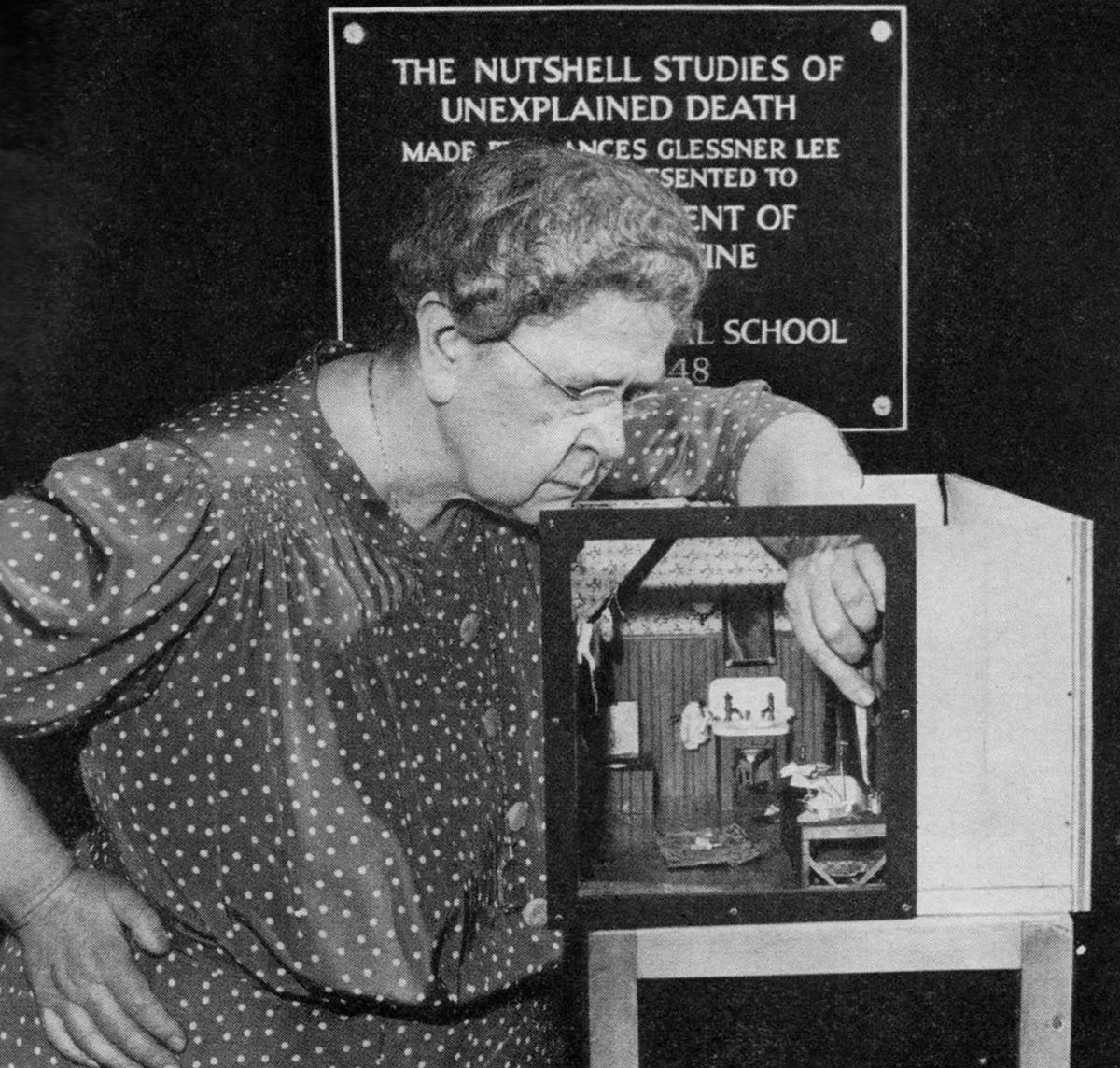 Glessner Lee with one of her <em>Nutshell Studies</em>.