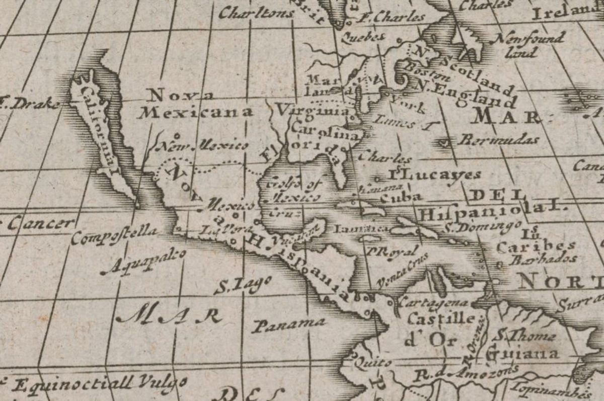 Introduction to the chapter on America in Robert Morden’s ‘Geography Rectified’ (London, 1700). Fighting a losing battle on the naming of the New World (“commonly, but improperly, termed America”), but cool with the name California, and with its insularity.