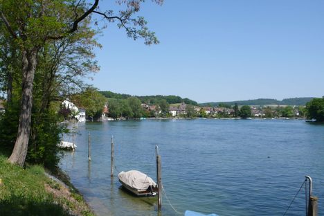 Busingen on the shore of the Rhine