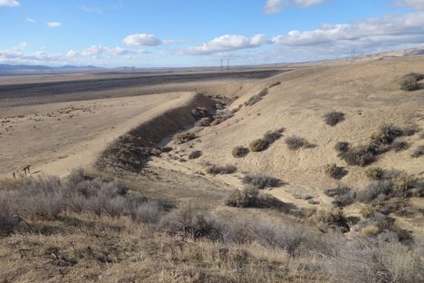 Wallace Creek crossing the San Andreas Fault.