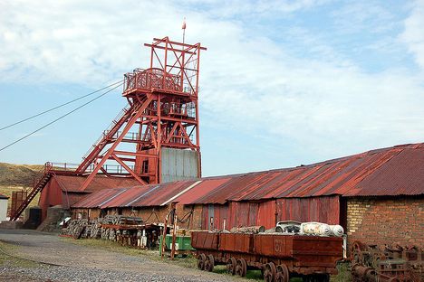 The Big Pit winding tower.