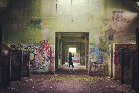 From within the stables.