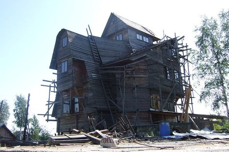 What's left of the house.