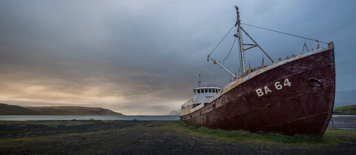 A beached ship.