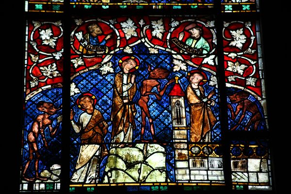 Demons portrayed in the stained-glass windows of Strasbourg Cathedrals.