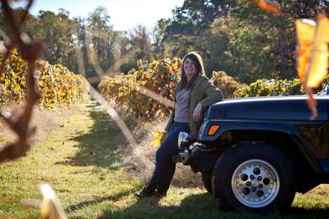 Kate MacDonald in a midwestern vineyard.