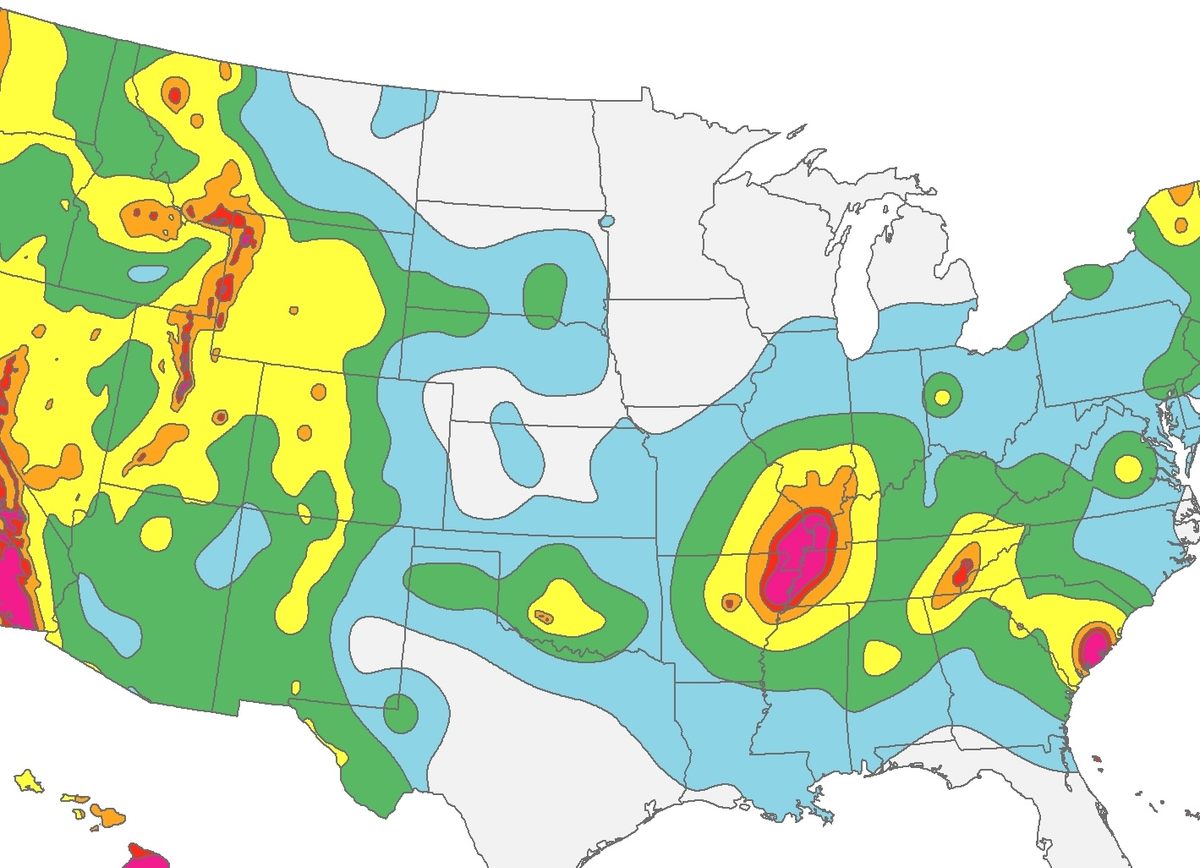Map of Earthquakes in America and Which States Are Likely to Have Quake