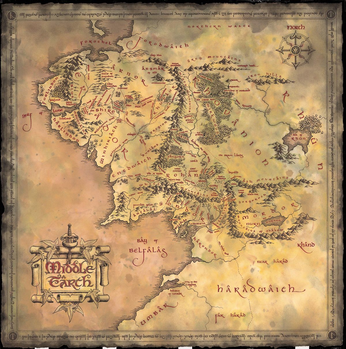 The map from Lord of the Rings doesn’t look like any place on Earth, but seems to pull inspiration from different parts of the real world.