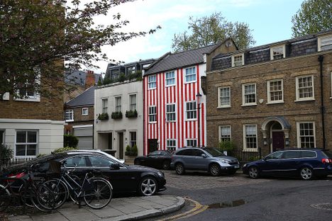 The townhouse in all its gaiety. 