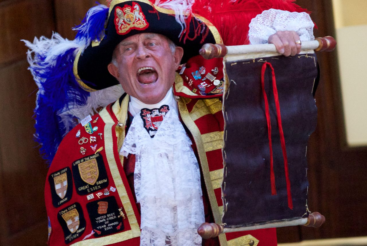 Town criers, one of Britain's longest—and loudest—traditions, fell silent during the pandemic, including competitions.
