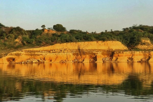 Moon over the Chambal River.