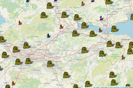 There were many hotspots of alleged witch activity in Central Scotland. 