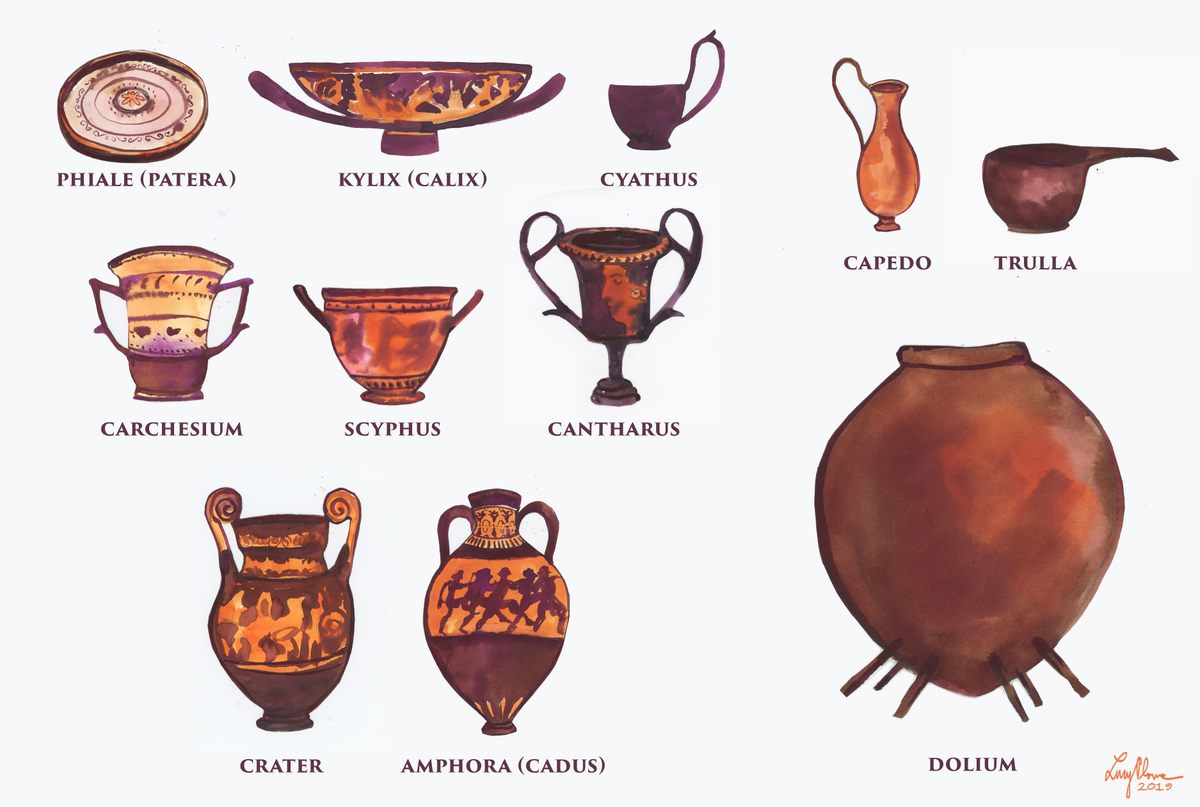 All of the wine vessels described in Obsopoeus's poem.