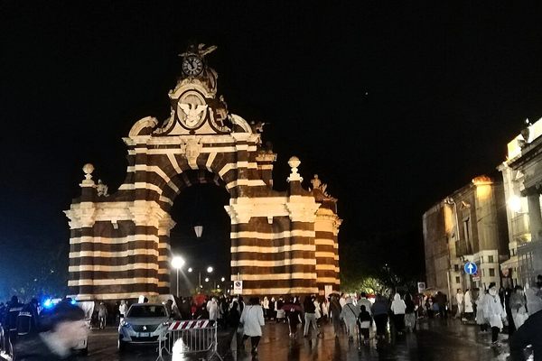 At night