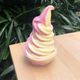 A raspberry & pineapple Dole Whip swirl at Disney's Tropical Hideaway.
