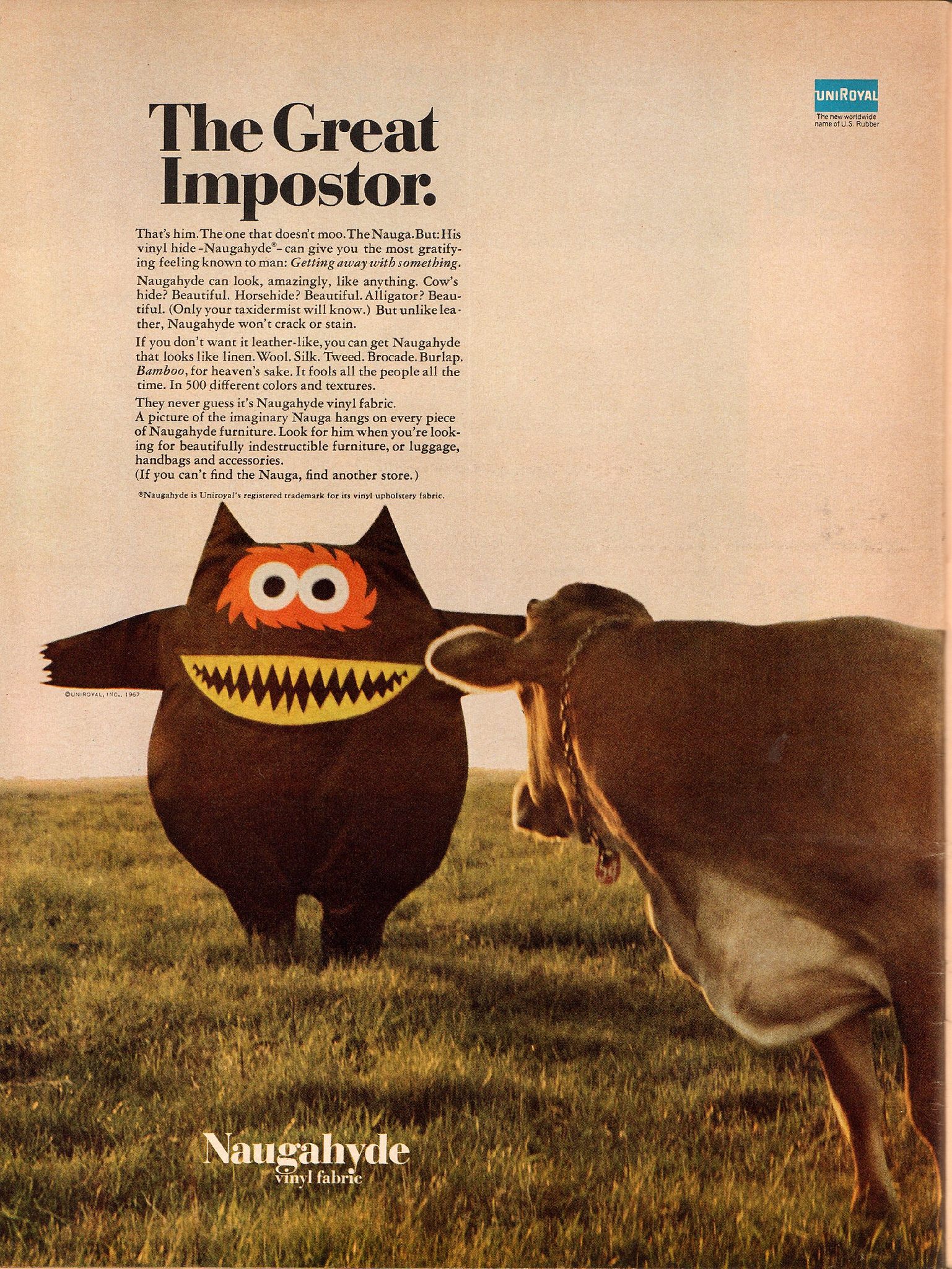 A 1967 advertisement for Naugahyde