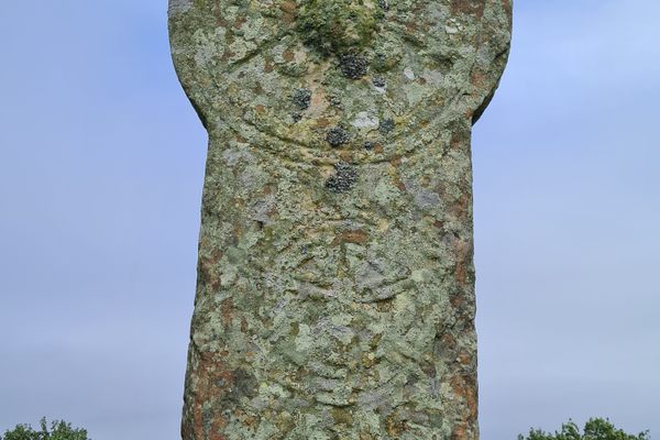 Closer look at the carving on  Maen Achwyfan