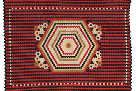 This quilt was made by an unknown artist, likely in Crimea in the 19th century. It's a relatively simple quilt, requiring straightforward sewing and construction skills.