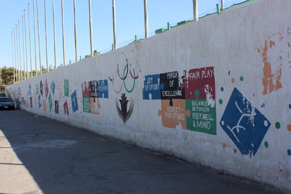 Murals to sportsmanship fade on the walls of Amman's Sports City