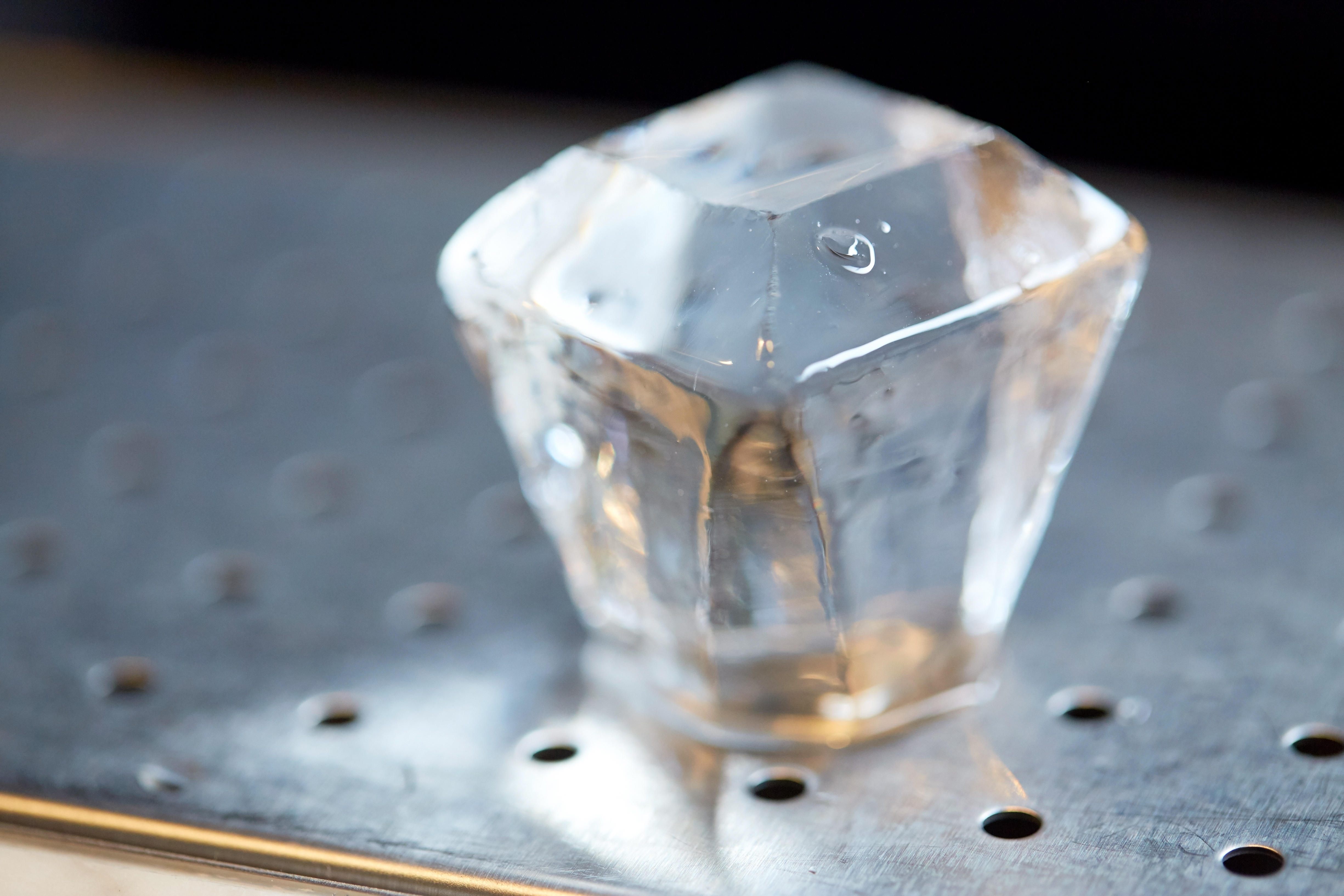 Clear ice is the obvious choice for making diamond shapes.