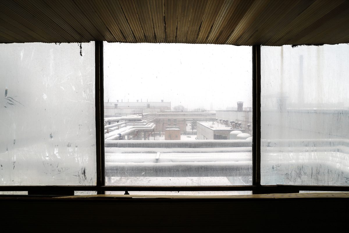 Watching the January snow fall from inside Reactor 2.