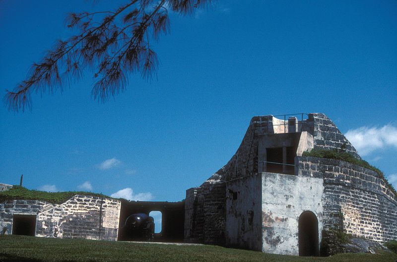 Alexandra Battery overlooks a small beach home to numerous glass pebbles & the site where in 1610 a crew of shipwreck survivors built a boat they christened "Deliverance" 