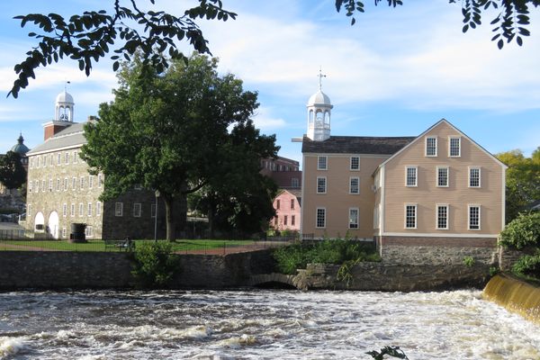 Old Slater Mill and Wilkinson Mill (on the left).